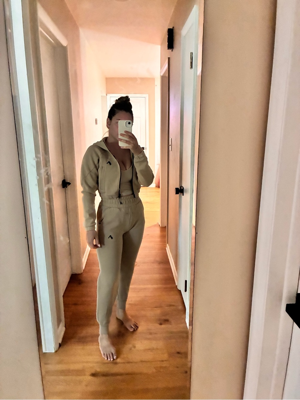 Alphalete Beige/Tan Jumpsuit Romper Set